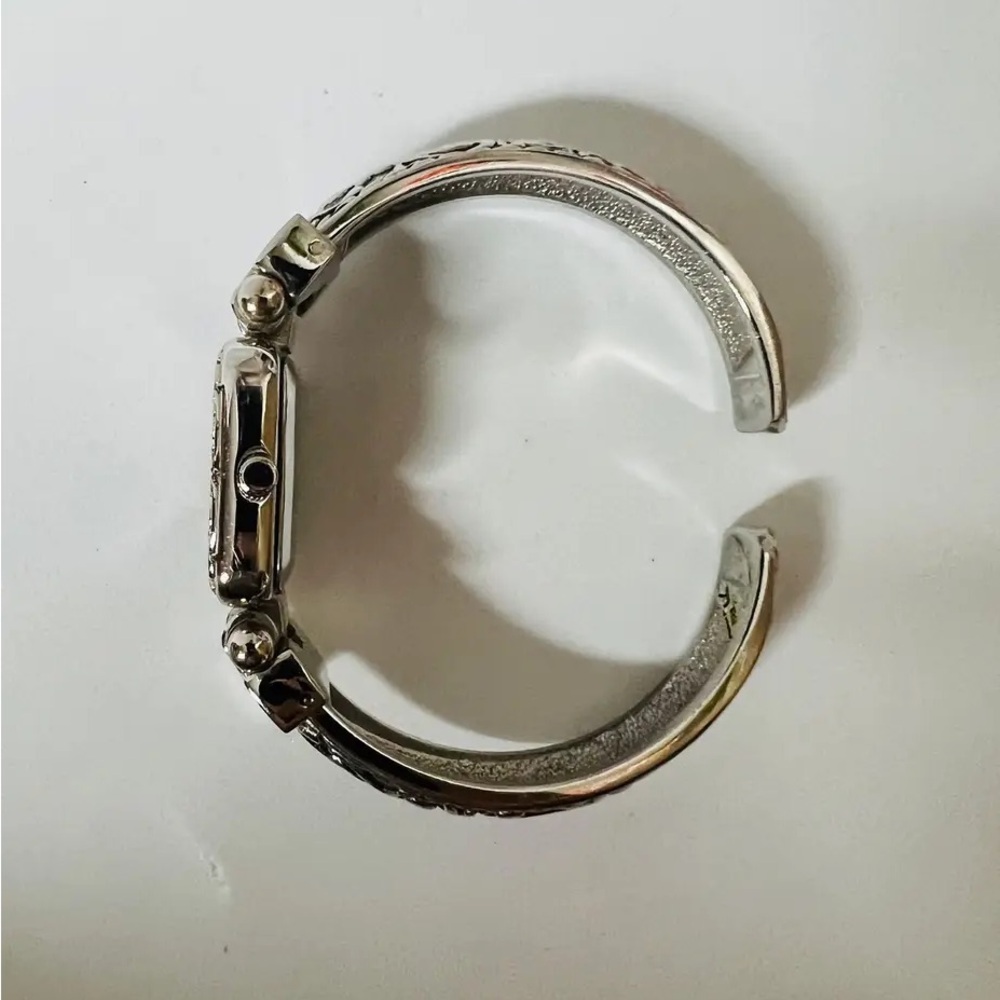 Collezio Abalone Women Vintage Cuff Watch Silver with Gold Detailing Square Face - Picture 3 of 9